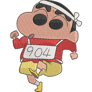 Running Shin Chan with 904 Body Tag Crayon Shin chan Free Machine Embroidery Design