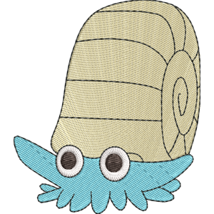 Omanyte 1 Pokemon Free Coloring Page for Kids