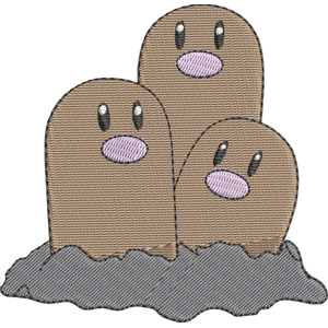 Dugtrio Pokemon Free Coloring Page for Kids