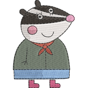 Mrs. Badger Peppa Pig Free Machine Embroidery Design