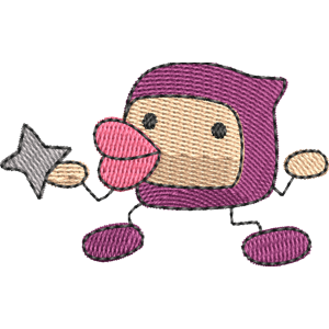 Ninjatchi Tamagotchi Free Coloring Page for Kids