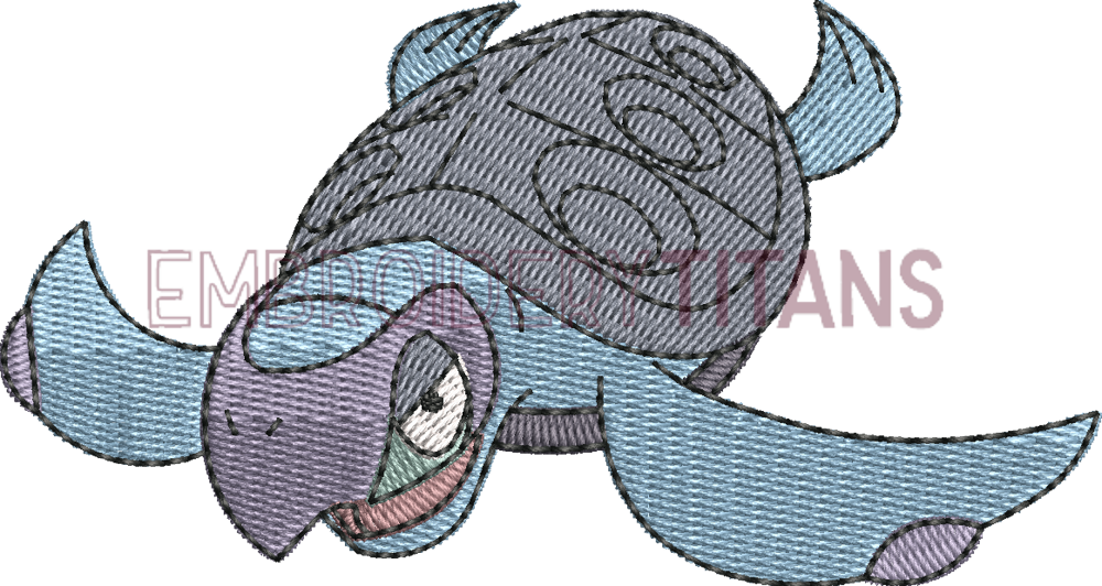 Tirtouga Pokemon Free Machine Embroidery Design Download In PES JEF 