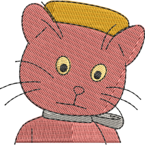 Miss Pink Cat Noddy's Toyland Adventures Free Machine Embroidery Design