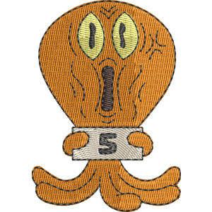 Orange Octopus Zig & Sharko Free Machine Embroidery Design