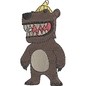 Black Bear Stumble Guys Free Machine Embroidery Design