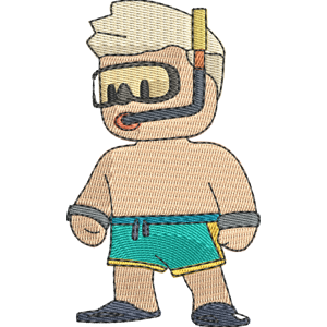 Swimmer Brody Stumble Guys Free Machine Embroidery Design