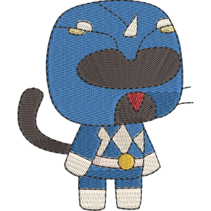 Power blue StrikeForce Kitty Free Machine Embroidery Design