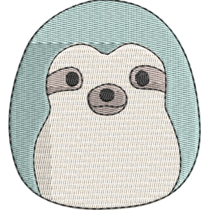 Aqua the turquoise Sloth Squishmallows Free Machine Embroidery Design