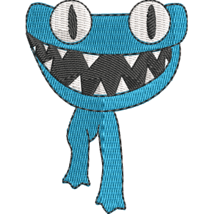 Cyan Attacking Rainbow Friends Free Machine Embroidery Design