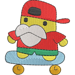 Skateboard Santaclautchi Tamagotchi Free Machine Embroidery Design