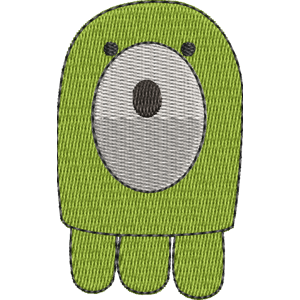 Green Alien Pocoyo Free Machine Embroidery Design