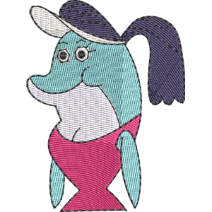 Blue Dolphin Zig & Sharko Free Machine Embroidery Design