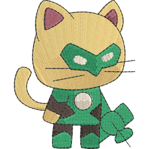 Green Light StrikeForce Kitty Free Machine Embroidery Design