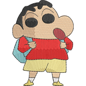 Shinnosuke Nohara with School Bag Crayon Shin chan Free Machine Embroidery Design