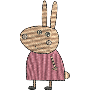 Roselyn Rabbit Peppa Pig Free Machine Embroidery Design