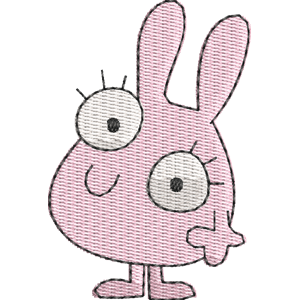 Scoopy the Pink Rabbit Fluffy Gardens Free Machine Embroidery Design