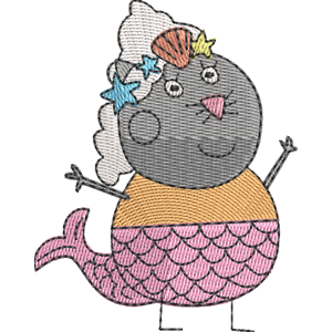 Mrs. Mermaid Peppa Pig Free Machine Embroidery Design