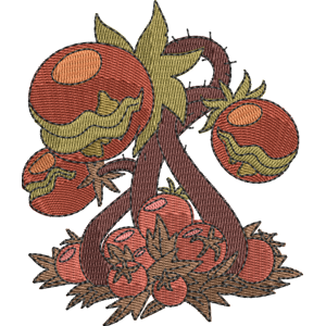 Carnivorous tomato plant Amphibia Free Machine Embroidery Design