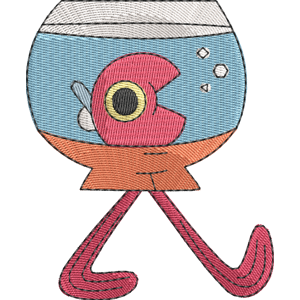 Fish in Bowl Zig & Sharko Free Machine Embroidery Design