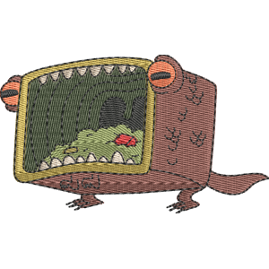 Garbage Lizard Amphibia Free Machine Embroidery Design