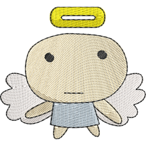 Chubby Angel Tamagotchi Free Coloring Page for Kids