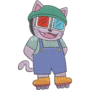 Chill Cat OK K.O.! Let's Be Heroes Free Machine Embroidery Design