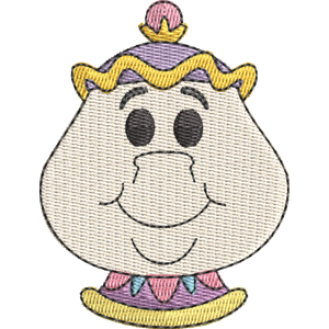 Mrs. Potts Disney Emoji Blitz Free Machine Embroidery Design