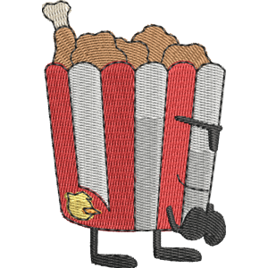 Popcorn Chicken Burger Brawl Free Machine Embroidery Design