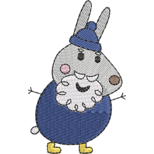 Grampy Rabbit Peppa Pig Free Machine Embroidery Design