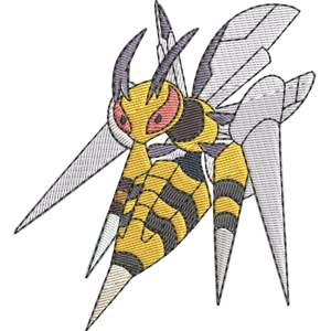 Mega Beedrill Pokemon Free Coloring Page for Kids