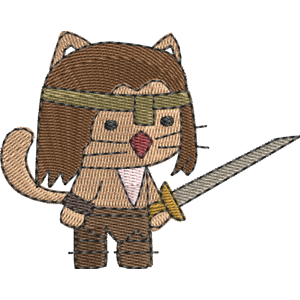 Arny Barbarian StrikeForce Kitty Free Machine Embroidery Design