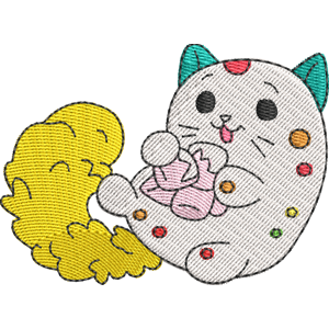 Snacks the Playing Cat Pikmi Pops Free Machine Embroidery Design