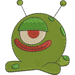 Green Martian Pocoyo Free Machine Embroidery Design