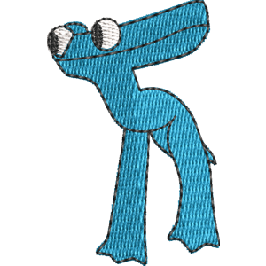 Cyan Walking Rainbow Friends Free Machine Embroidery Design