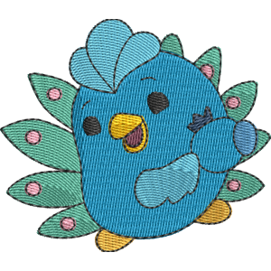 Glama the Peacock Pikmi Pops Free Machine Embroidery Design