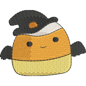 Casey the Candy Corn Witch Squishmallows Free Machine Embroidery Design