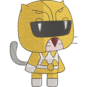 Power yellow StrikeForce Kitty Free Machine Embroidery Design