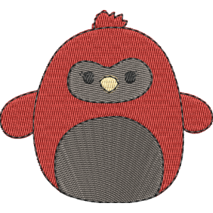 Cazlan the Cardinal Squishmallows Free Machine Embroidery Design