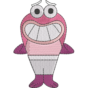 Pink Fish Zig & Sharko Free Machine Embroidery Design