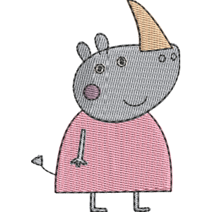 Mrs. Rhino Peppa Pig Free Machine Embroidery Design