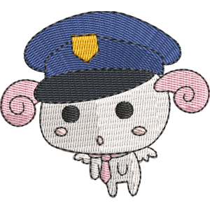 Police Officer Hapihapitchi Tamagotchi Free Coloring Page for Kids