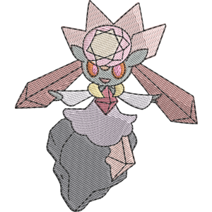 Diancie Pokemon Free Coloring Page for Kids