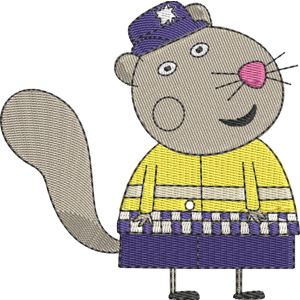 Police Officer Squirrel Peppa Pig Free Machine Embroidery Design