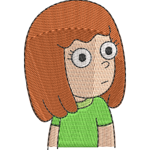 Green-Shirted Girl Clarence Free Machine Embroidery Design