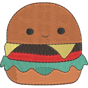 Carl the Cheeseburger Squishmallows Free Machine Embroidery Design