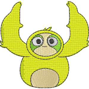 Lime Green Slooth Hanazuki Free Machine Embroidery Design