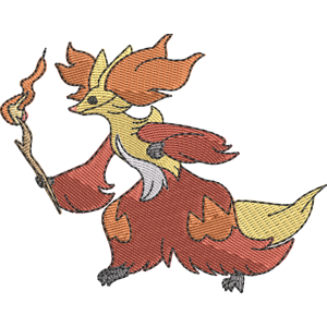 Delphox Pokemon Free Coloring Page for Kids