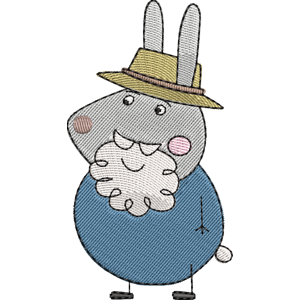 Grampy Rabbit Peppa Pig Free Coloring Page for Kids