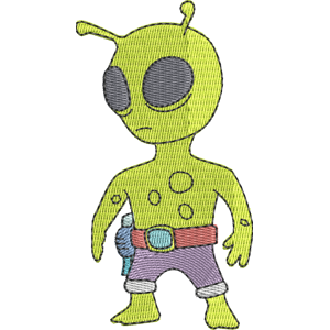 Green Alien Stumble Guys Free Coloring Page for Kids