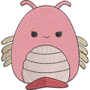 Candis the Shrimp Squishmallows Free Machine Embroidery Design